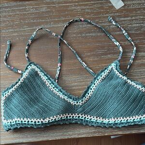 Xhilaration Green Crochet Bikini Top